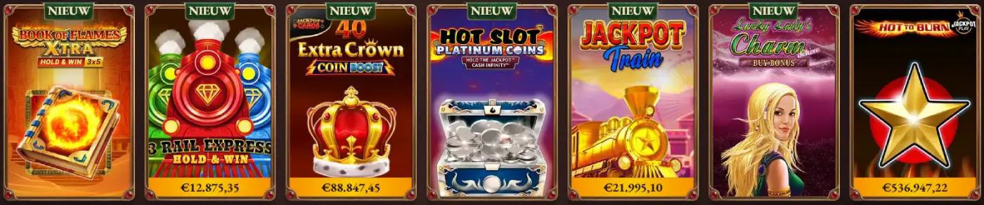 CrazyTower Casino NL jackpots